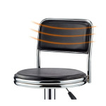 Round Leather Bar Stool With Steel Frame| DT-988