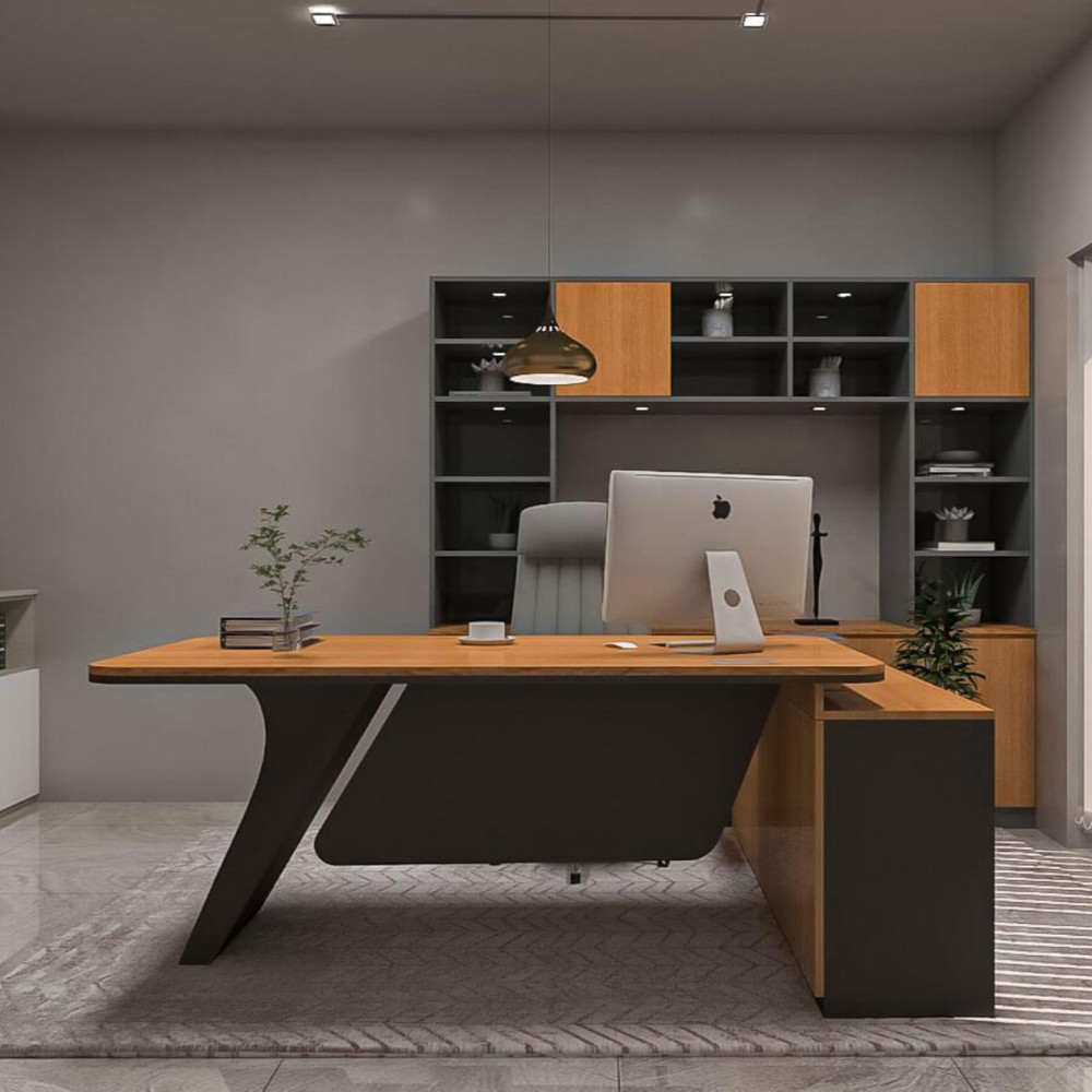 Modern Director Table with Side Storage| DRT-109