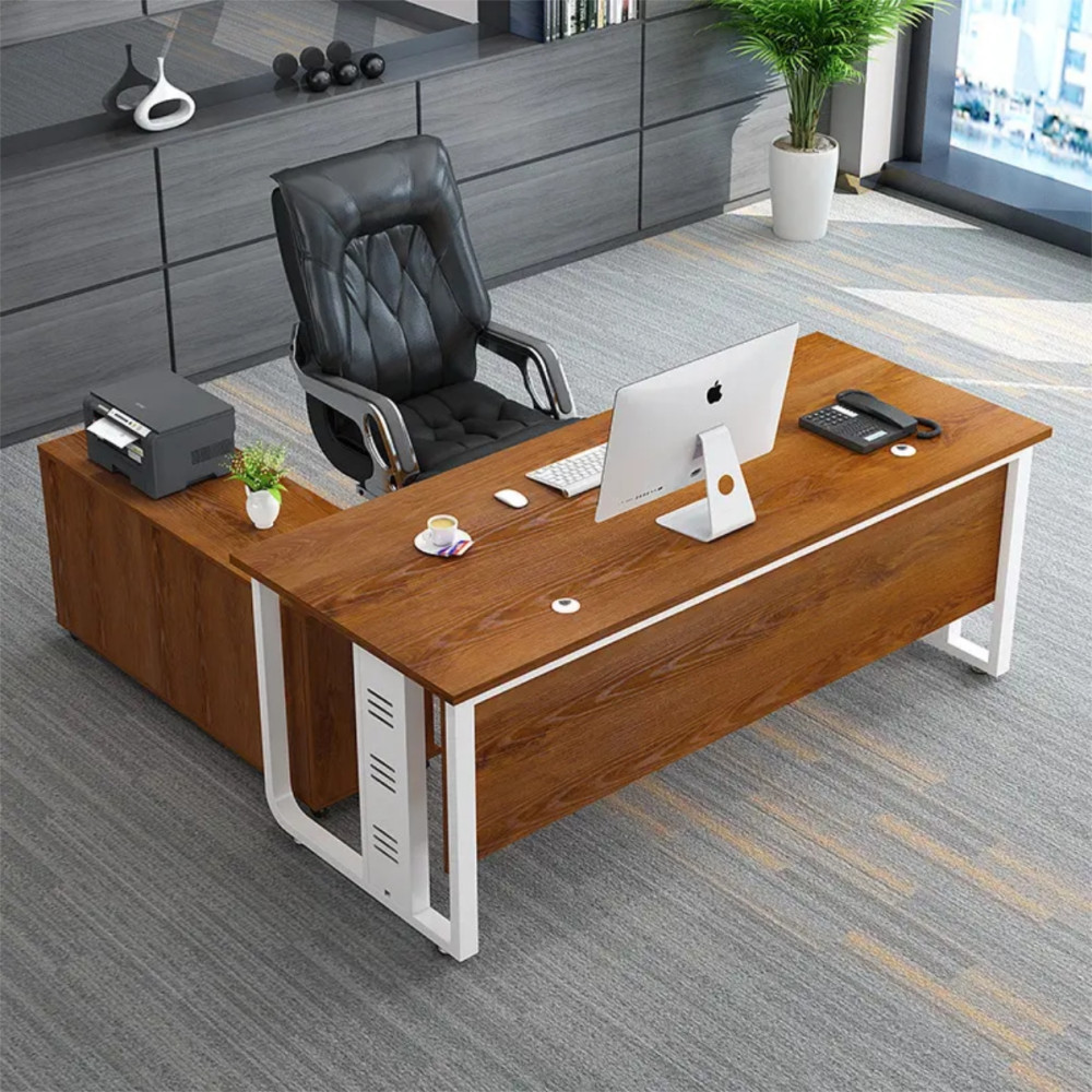 Modern Director Table with Side Storage| DRT-108